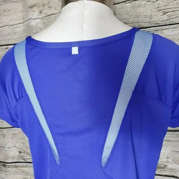Nike Womens Small Purple with Light Blue Mesh Active Short Sleeve Dri-Fit Shirt - Picture 6 of 10